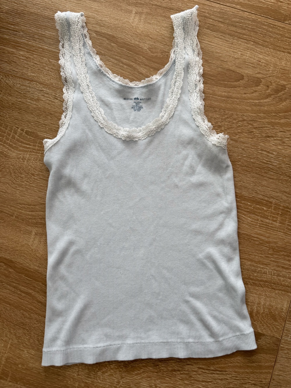 Brandy Melville Lace-Trim Ribbed Bandeau Tank